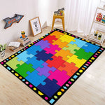 tapis moderne multicolore puzzle cercles fleur rectangle salon extérieur commercialisation