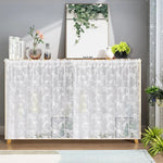 rideau blanc fleurs transparent classique fenêtre moderne polyester