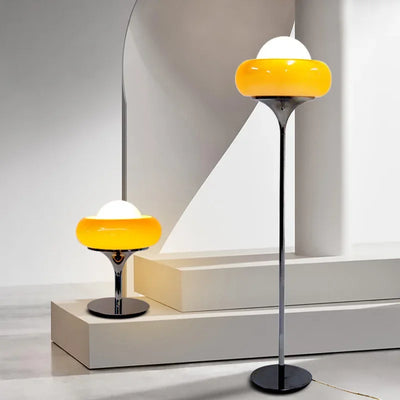 Lampadaire Bauhaus médiéval rétro en verre et fer pour salon