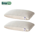 oreiller rafraîchissant fibre polyester géométrique blanc bleu clair moderne confortable coton hexagonal lit voyage