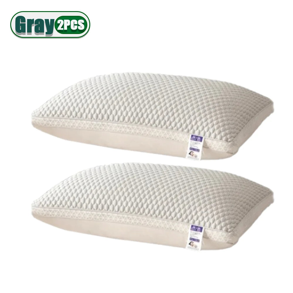 oreiller rafraîchissant fibre polyester géométrique blanc bleu clair moderne confortable coton hexagonal lit voyage