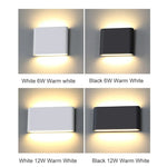 applique murale led ip65 étanche 6w 12w blanc noir contemporaine basse consommation