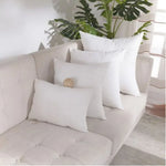 coussins décoratifs carrés blancs texture lisse moderne 40x40cm coton polyester