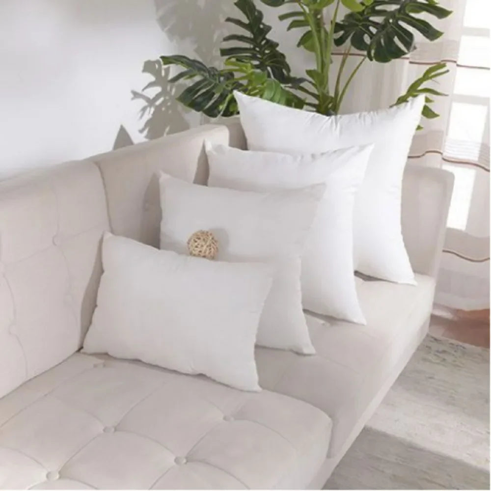 coussins décoratifs carrés blancs texture lisse moderne 40x40cm coton polyester