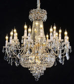 lustre doré cristal strass classique transparent salon chambre restaurant villa
