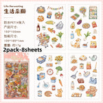 sticker mignon multicolore animaux fruits fleurs pique nique détails illustré clips boisscrição automática aqui