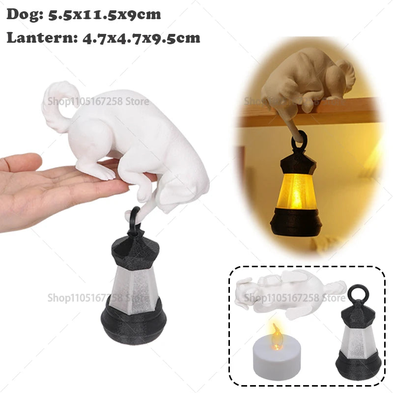 lampe table led noir blanche lanterne animal chat moderne minimaliste clips