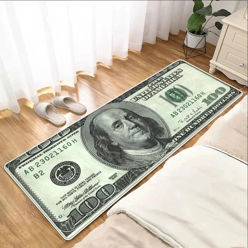 tapis géométrique moderne tapisserie salon chambre décoration intérieure portrait franklin texte imprimé polyester