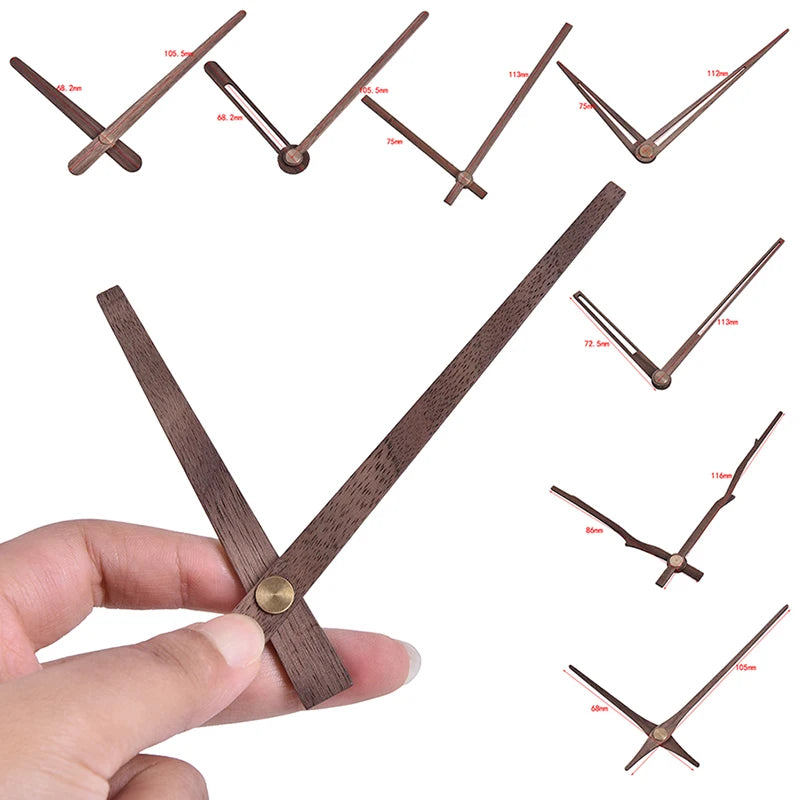 aiguilles montre marron foncé texture bois moderne remplacement quartz 12 pouces minimaliste set accessoire