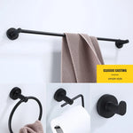 accessoires salle bain noir porte serviettes barre ring vis classiques modernes