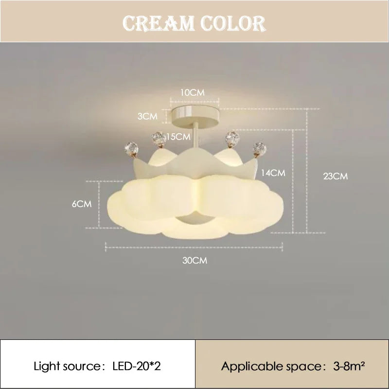 lampe suspendue moderne nuage blanche rose pâle brillante chaînes led minimaliste chambre enfant filles