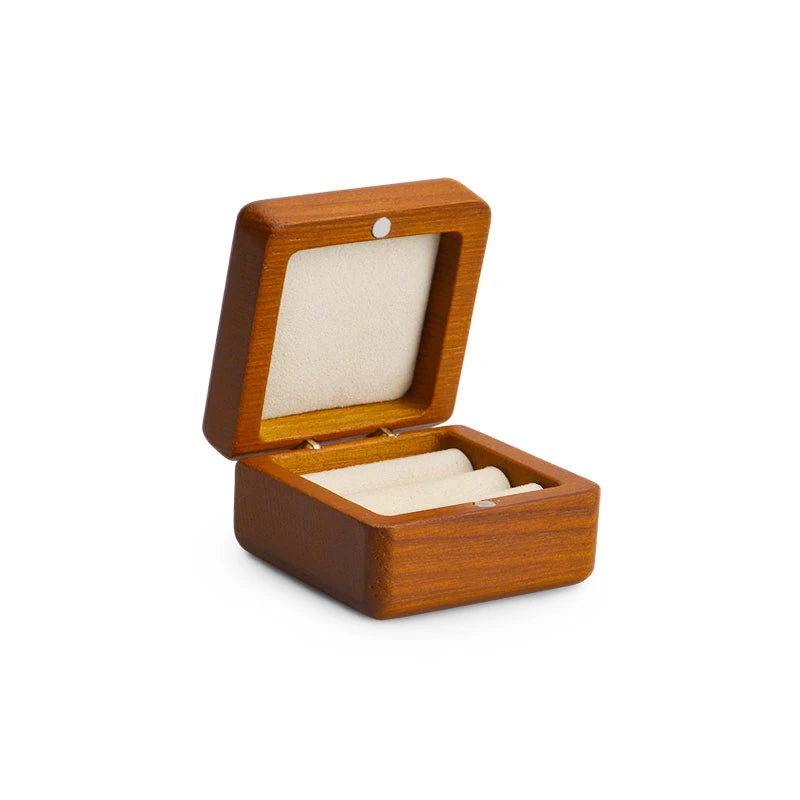 boîte bijoux bois naturel rangement bagues boucles d'oreilles tissu velours gris beige classique poignées