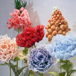 décoration intérieure fleurs artificielles rose rouge bleu violet transparentes modernes