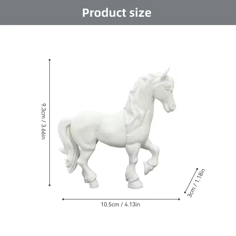 statue licorne blanche décorative moderne sculpture ornement intérieur blanc lisse plastique artificiel