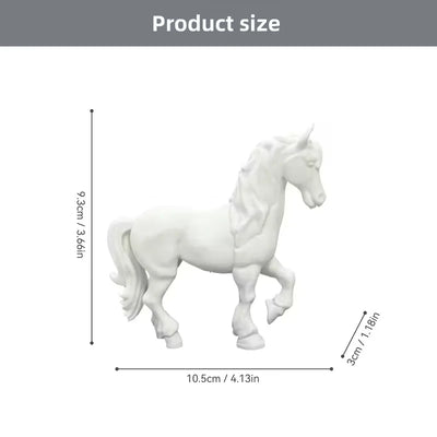 statue licorne blanche décorative moderne sculpture ornement intérieur blanc lisse plastique artificiel