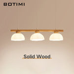 suspension lumineuse trois abat jours bois blanc laiteux moderne minimaliste chambre salon étude