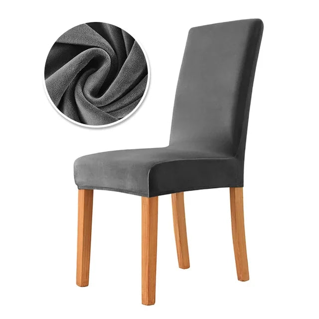 housse chaise velours élastique moderne beige clair protection mariage salle manger plage fauteuil