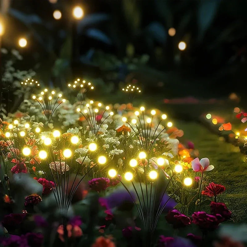 lumières solaires jardin multicolores modernes oscillantes extérieures imperméables ip65 led tiges noires