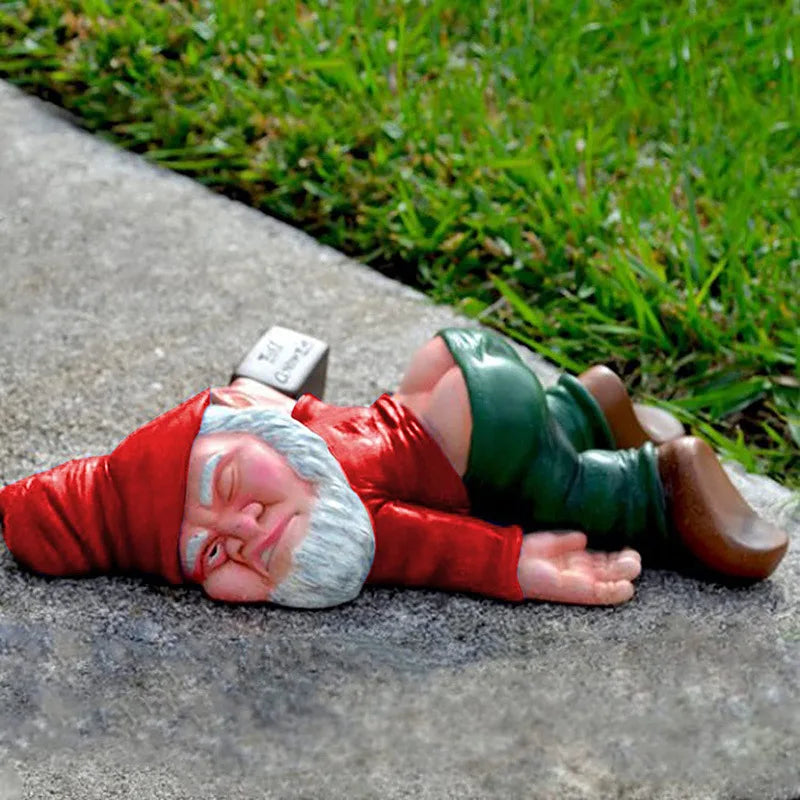 statuette lutin nain bleu vert réaliste comique jardin extérieur 12cm 15cm 18cm 24cm