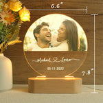 lampe photo personnalisable moderne boise acrylique transparente texte gravé cadeau couple decoration maison