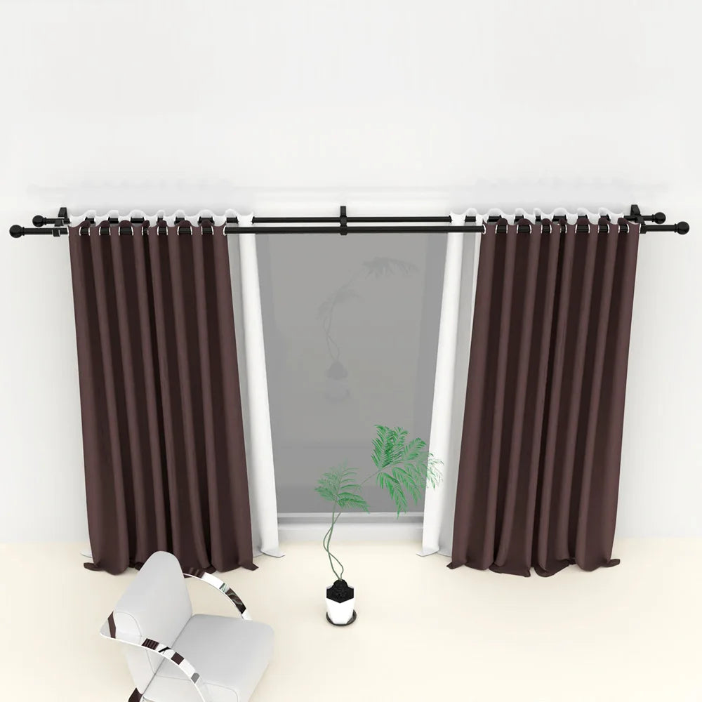 tige rideaux moderne noire réglable 60 147 pouces points clairs clips inclusion