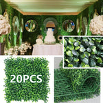 Plante artificielle murale haie de buis blanc laiteux