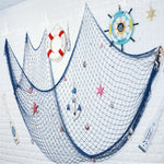filets pêche bleu blanc decoration murale coquillages mer decoratif clips photography props