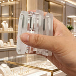 présentation bijoux support velours acrylique transparent moderne minimaliste adhésif diamant blanc