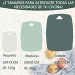 planches découper plastique antibactérienne rectangle trois pièces couleurs vert blanc moderne