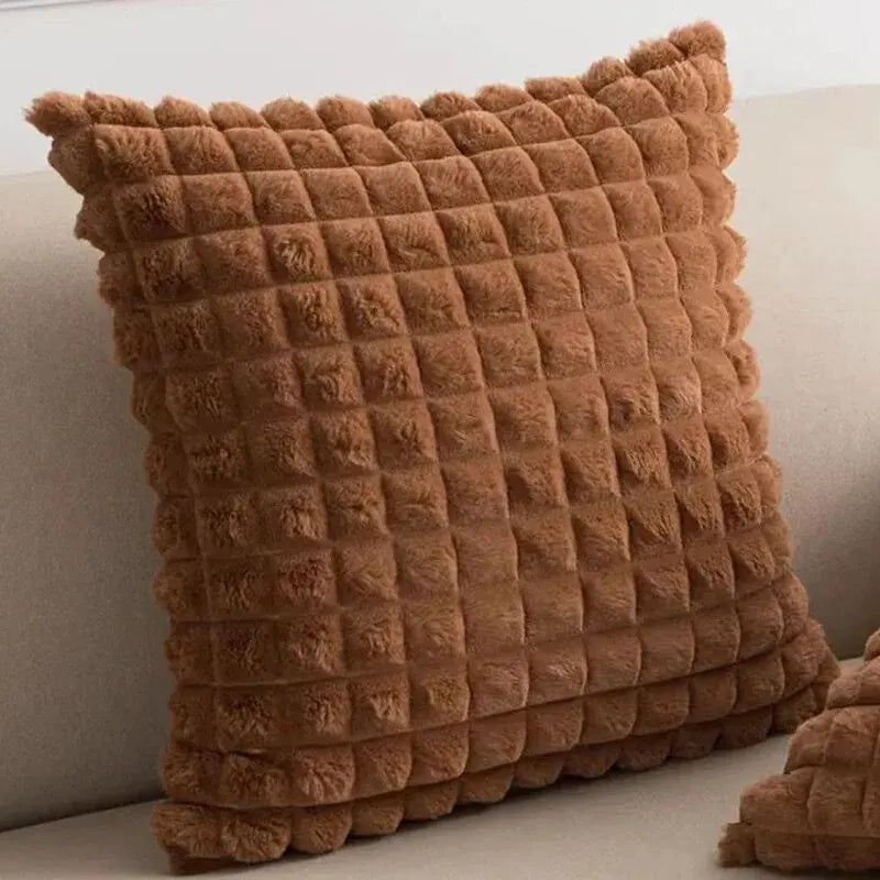 taie oreiller polyester animal compagnie lapin blanc noir marron texture relief moderne fixations