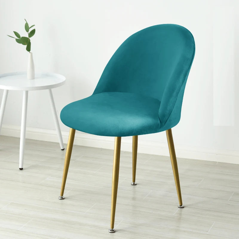 chaise moderne velours rose pâle vert foncé beige gris bleu turquoise pieds dorés assise