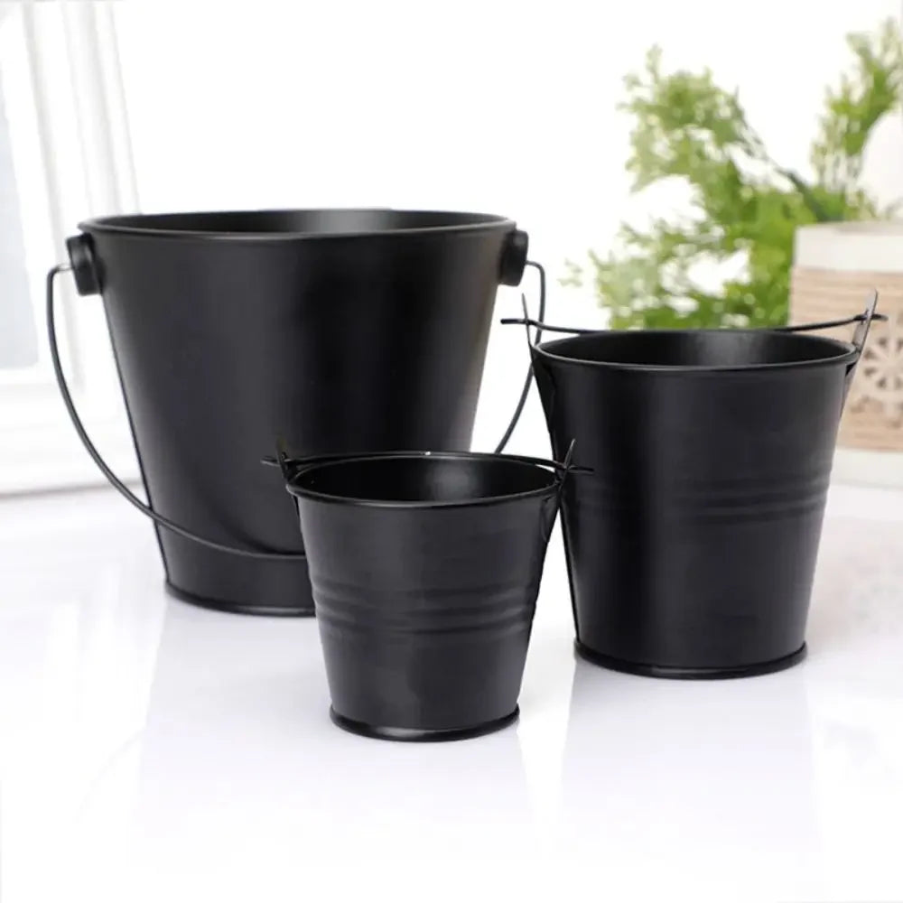 pot fleur métal classique poignée plante intérieure extérieur