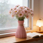 vases plissés modernes minimalistes noir bleu gris rose beige opaques