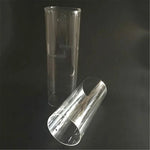 tube transparent moderne très fin abat jour verre fixations variées bougeoir lustre applique murale