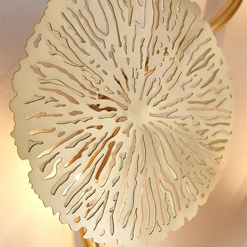 applique murale moderne dorée relief corail loft éclairage led chambre salle bain lumières