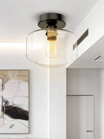 lampe moderne minimaliste noir transparent abat jour acrylique vis simple