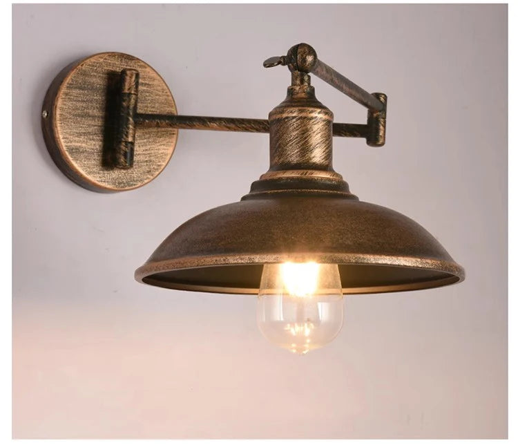 lampe murale industrielle bras pliant noir éclairage chambre coucher étude salon économique