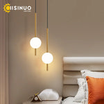 suspension lumineuse moderne or noir sphères blanches câble ajustable mural éclairage intérieur chambre salon