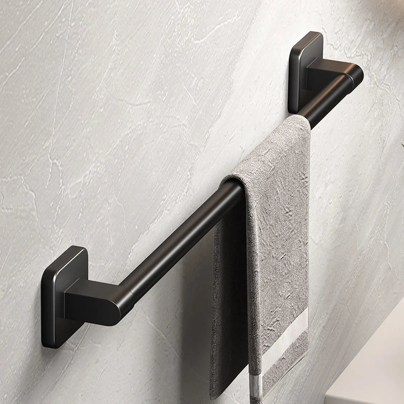 porte serviettes mural adhésif noir texture granuleuse moderne minimaliste 30cm 40cm 50cm
