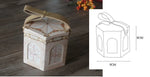 boîtes cadeau hexagonales chevaux carrousel bleu rose rouge occasion fête vintage romantique boucle métallique