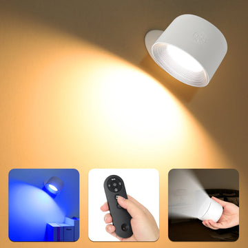 lampe led tactile noire rotation 360° couleurs changeables télécommande moderne minimaliste
