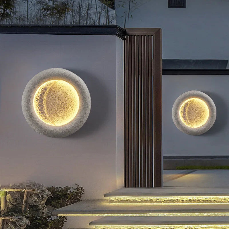 lampe led moderne blanche texturée aspect pierre minimaliste chambre salon