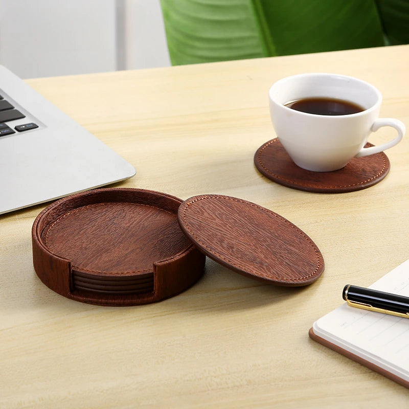 coasters texture bois gris marron moderne pièces boîte rangement elasthanne