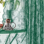 rideau vert broderie florale transparent classique 100 polyester 100x114cm 100x183cm 100x244cm 140x244cm