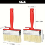 pinceau peinture rouge moderne poils naturels manche pvc clips latéraux décoration mur porte sol
