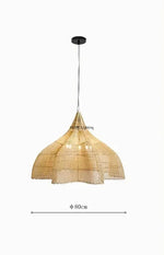 lampe suspendue rotin bois naturel rustique moderne salon cuisine lumière chaude
