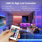 ruban led multicolore rayures horizontales contrôleur usb télécommande adhésif moderne 1m 5m 10m 15m