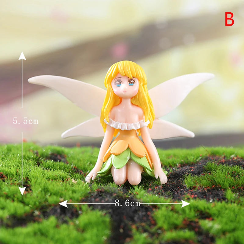 figurines fées décoratives dessin animé nouvelles années couleurs pastel vêtements ailes cheveux
