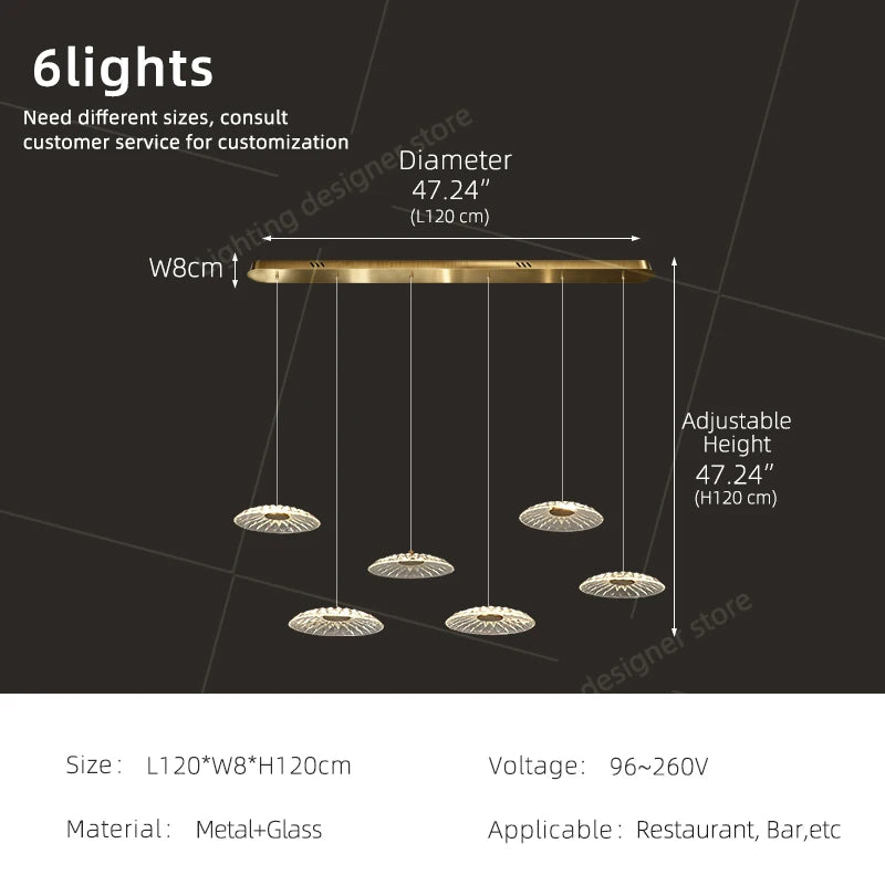 suspension lumineuse contemporaine transparente dorée ajourée salon restaurant led 4000k 3000k 6000k
