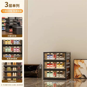 rangements chaussures transparent noir moderne couches plastique minimaliste salon maison